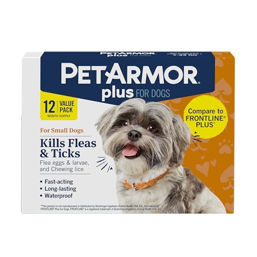 PetArmor Plus Flea & Tick Treatment Dogs 5-22 lbs 12 Doses