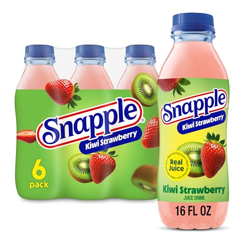 Snapple Kiwi Strawberry Juice Drink, 16 fl oz recycled plastic bottle, 6 pack