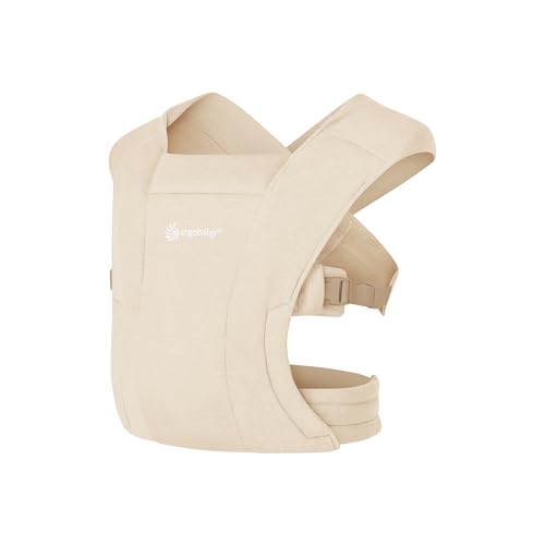 Ergobaby Embrace Baby Carrier Newborn to Toddler - Lightweight Ergonomic Baby Carriers - Cozy Essentials (7-25 Pounds), Ponte Knit, Cream