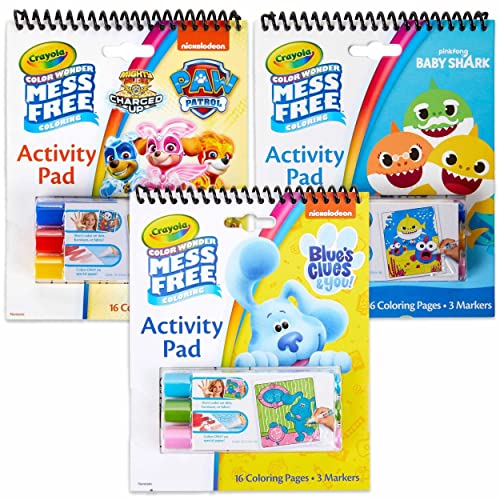 Crayola Nickelodeon Color Wonder Activity Pad Bundle (3 Pack), Toddler Stocking Stuffer, Mess Free Coloring Set for Kids, Holiday & Christmas Gifts for Kids, 3+