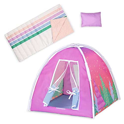 Glitter Girls – 14-Inch Doll Accessories – Camping Set – Colorful Play Tent & Rainbow Sleeping Bag with Pillow – 3+ Years– Children’s Toys