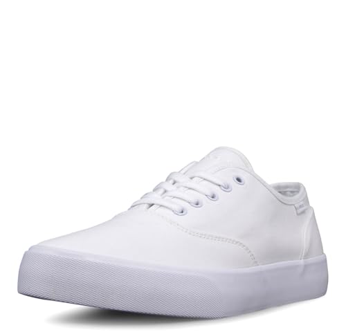 Lugz | Lear Classic Casual Sneakers for Men | Lace Up Mens Canvas Shoes | Everyday Men Footwear, White, 12 M US