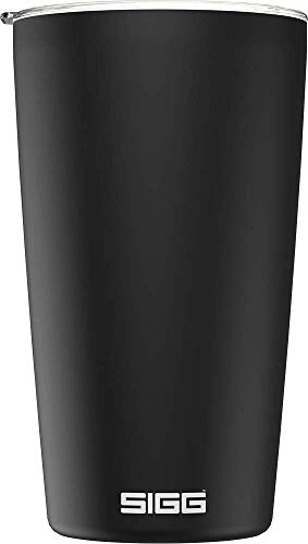 🔥 STARKER PREIS (-27%) Sigg Neso Cup Black Thermobecher (0.4 L), schadstofffreier und isolierter Kaffeebecher, Coffee to go Becher aus 18/8 Edelstahl, mit Keramik Pure Ceram Beschichtung