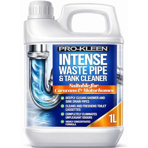 Pro-Kleen Intense Waste Pipe and Tank Cleaner For Caravans and Motorhomes (1 Litre) - Deeply Cleans Shower & Sink Drain Pipes - Cleans & Freshens Toilet Cassettes - Eliminates Unpleasant Odours