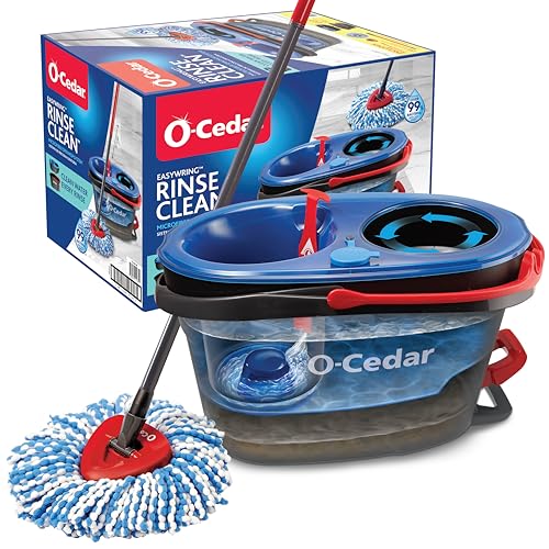 O-Cedar RinseClean Spin Mop & Bucket System | Clean with Clean Water | Removes 99% of Bacteria