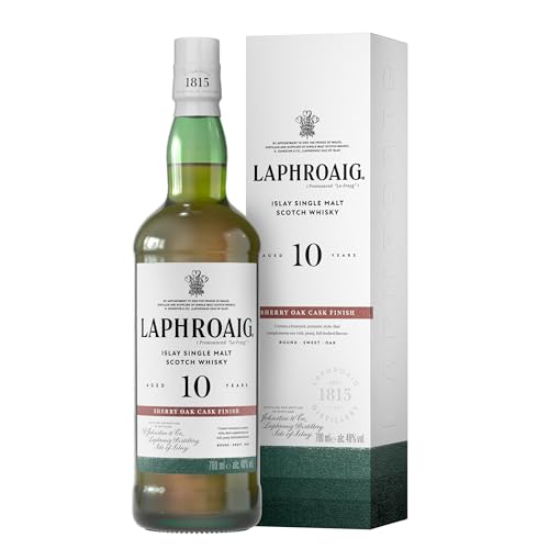 (-17%) Laphroaig 10 Jahre Sherry Oak Finish | Islay Single Malt Scotch Whisky | mit Geschenkverpackung | Süß und torfig mit medizinischen Noten | 48 Prozent Vol | 700ml Einzelflasche