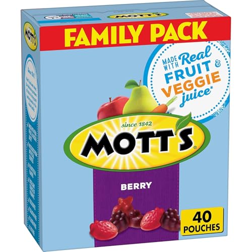 Mott's Fruit Flavored Snacks, Halloween Treats, Berry, Gluten Free Snack, Family Pack, 40 Ct, 32 oz
