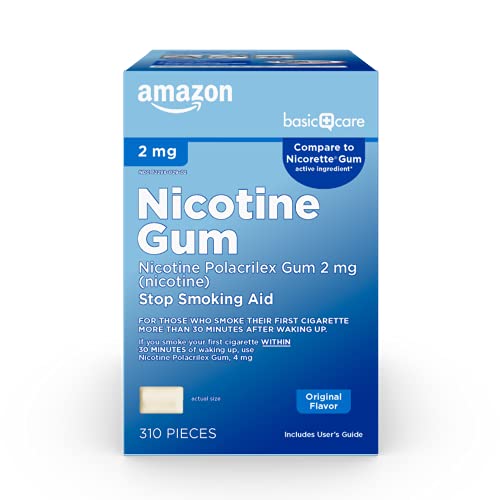 Amazon Basic Care Uncoated Nic...r,Stop Smoking Aid,310 Count