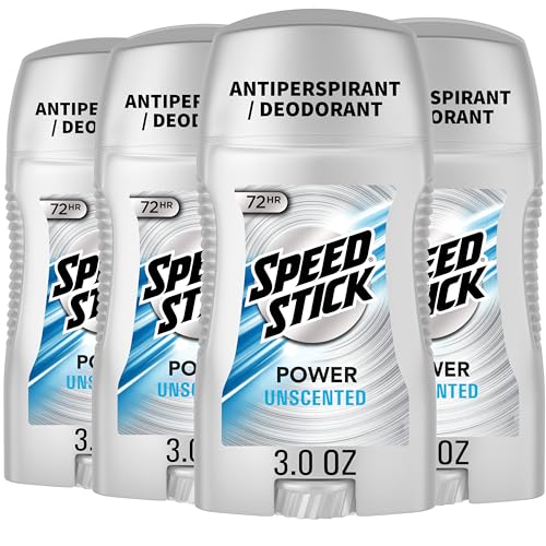 Speed Stick Men's Antiperspirant Deodorant, Unscented, 3 Ounce, 4 Pack