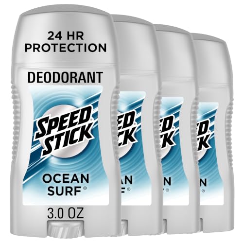 Speed Stick Men's Deodorant, Ocean Surf, 3 Ounce, 4 Pack, Packaging may Vary