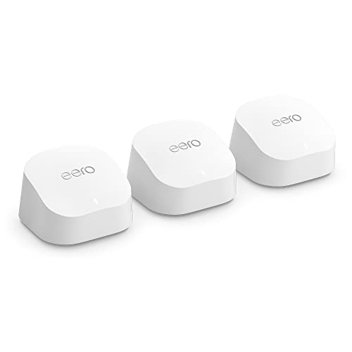 ⚡ BLITZDEAL (-36%) Amazon eero 6+ Mesh-WLAN-Router | 1-Gbit/s-Ethernet | Bis zu 420 m² Abdeckung | Für Verbindungen mit über 75 Geräten | Dreierpack | 2022
