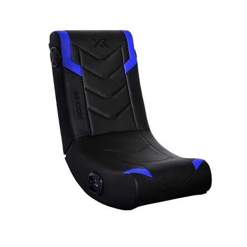 X Rocker Video Gaming Floor Rocker Chair, Built-in Audio, Back to School, Foldable, for Gamers, Bedroom, or Game Room for Boys, Girls, Teens 5-17 Eclipse Blue