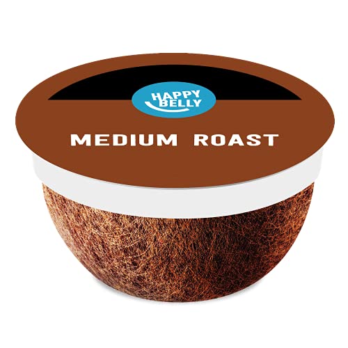 Amazon Brand - Happy Belly Medium Roast Compostable Coffee Pods, Compatible with K-Cup Brewer, 96 Count