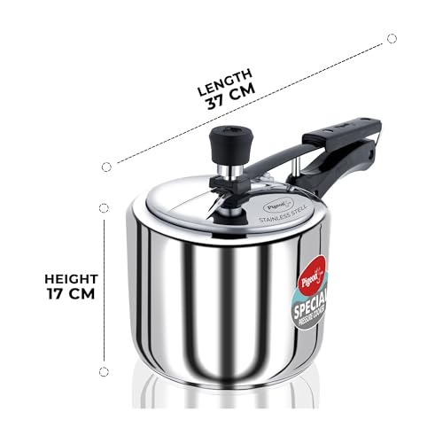 by Stovekraft 3 Litre Special Stainless Steel Inner Lid Induction Base Pressure Cooker (Silver) BIS Certified
