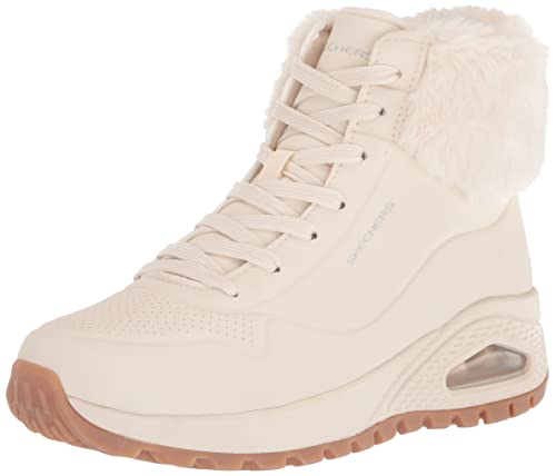 (-32%) Skechers Damen Uno Rugged Fall Air Trainers, Natural Durabuck/ Faux Fur, 37.5 EU