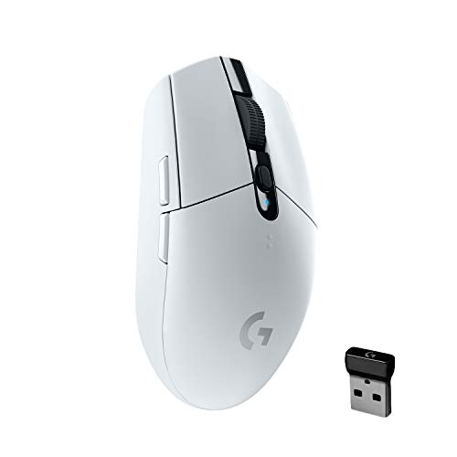 Logitech G304 Lightspeed Wireless Gaming Mouse, White | Hero Sensor, 12,000 DPI, 6 Programmable Buttons, 250h Battery Life, Lightweight