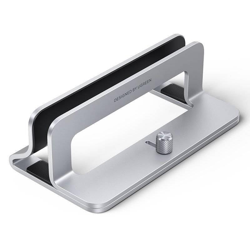 UGREEN Vertical Laptop Stand Holder for Desk Compatible with MacBook Pro, MacBook Air Stand Vertical Aluminum Adjustable for Up to 17.3 Inch Gaming Laptop, Gray