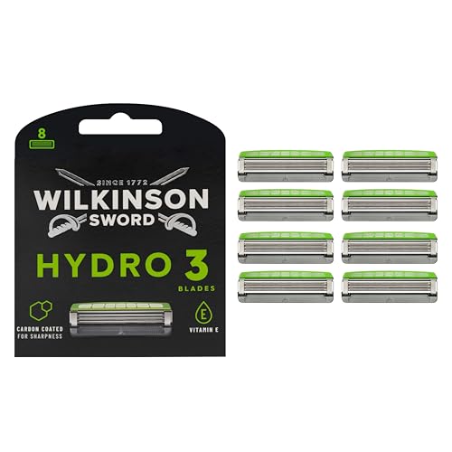 (-13%) Wilkinson Sword - Hydro 3 Rasierer für Männer, 8 Ersatzklingen, Feuchtigkeitsspendende Gel-Pools