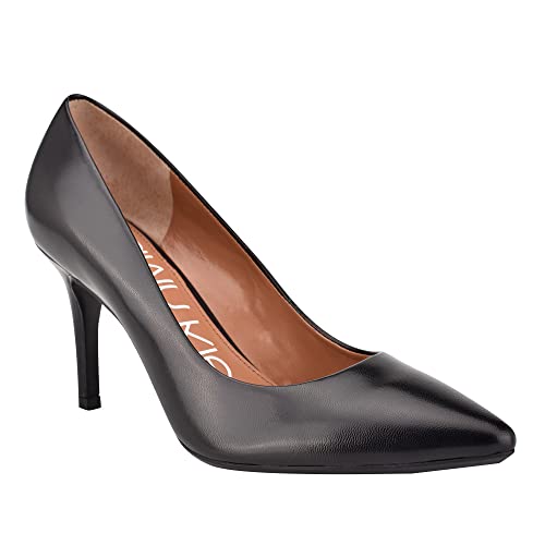 Calvin Klein Women's Gayle Pump, Black Leather, 8.5