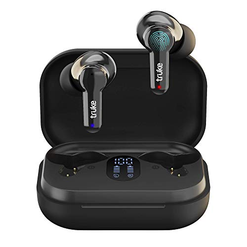 truke Buds Q1 True Wireless in Ear Earbuds with mic, 30H Playtime and Fast Charge, ENC, AAC Codec, Dedicated Gaming Mode, BT 5.1, IPX4 (Black)