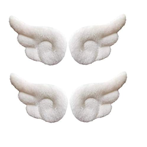 HLLMX Hair Clip - 2 Pairs Angel Wings, White, Fabric, for Girls' Hair Decorating, Party, Cosplay Accessories