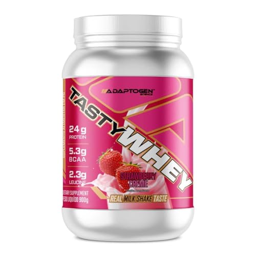 Tasty Whey 900g sabor: Morango - Adaptogen Science