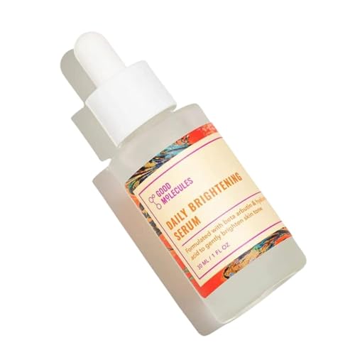 Good Molecules Daily Brightening Serum - Hyaluronic Acid Serum with Beta Arbutin to Target Dark Spots - Brightening and Anti-Aging Skin Care for Face