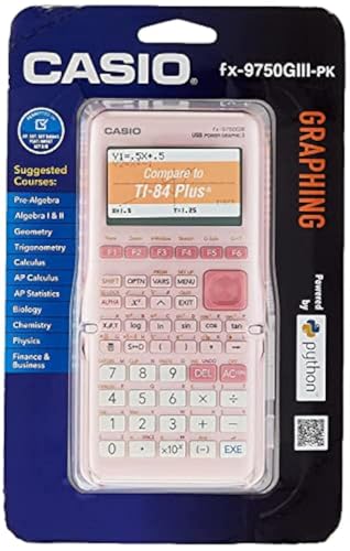 Casio fx-9750GIII Graphing Calculator | Natural Textbook Display | Python Programming | Ideal for Exams, STEM & Advanced Math | Pink