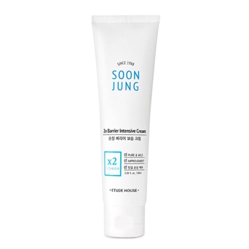 ETUDE SoonJung 2x Barrier Intensive Cream Original, Face Moisturizer, Shea Butter Hydrating Facial Cream for Sensitive Skin, Water-oil Balance & Panthenol, Korean Skin Care (2.02 Fl Oz)