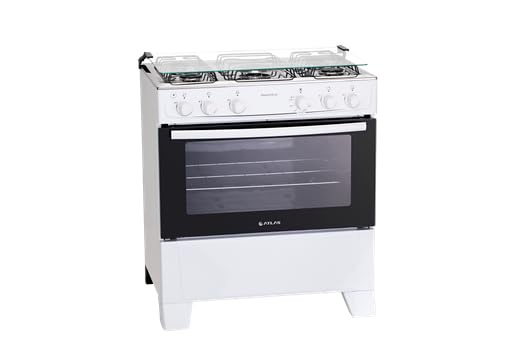 Fogão 4 Bocas Atlas Mônaco Plus Branco com Mesa Inox Branco Bivolt