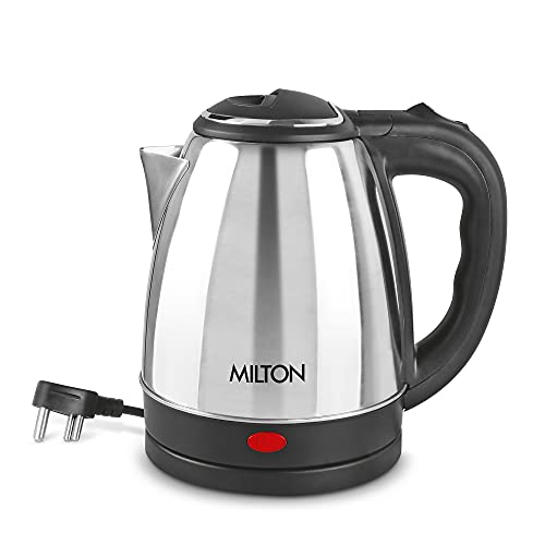Milton Appliances Go Electric Kettle 1.8 Litre I 3X Protection - Dry Boil, Auto Shut Off, Overheat I 1350 Watt I Super Fast Boiling I Stainless Steel 