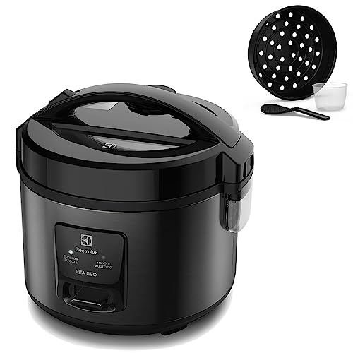 Panela Elétrica Electrolux vapor arroz capacidade ​2L 6 Xícaras 2 em 1 timer panela removivel antiaderente tampa com vis...