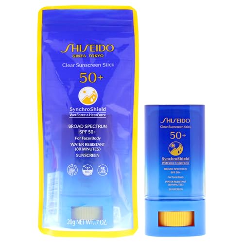 Shiseido Clear Sunscreen Stick SPF 50+ - Invisible Broad-Spectrum Face Sunscreen - Wear Under & Over Makeup - Lightweight Formula - All Skin Types