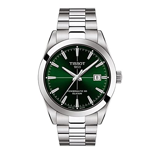 Tissot Men's Gentleman Auto Swiss Automatic Dress Watch with Stainless Steel Strap, Grey, 21 (Model: T1274071109101)