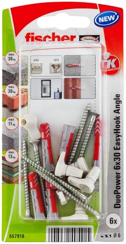 ⚡ BLITZDEAL (-60%) fischer 557916 Easy Hook, Weiß, 6x30