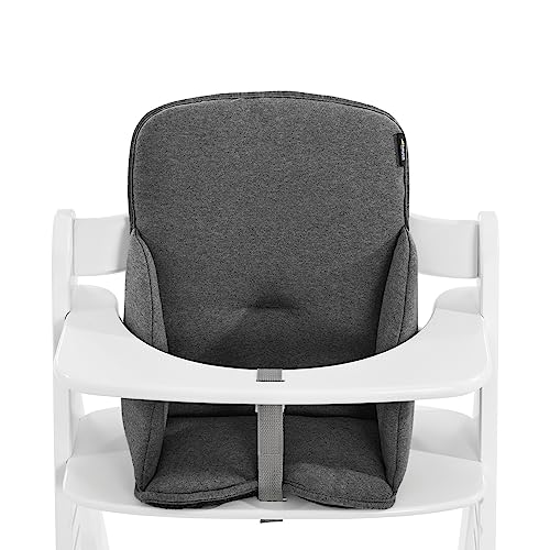 hauck Alpha Cosy, Jersey Charcoal - Seat Reducer Cushion for Alpha+ Wooden Highchair, Supportive Seat Pad for Toddlers 6 Months+, Soft Fabric, Machine Washable, Anti Slip