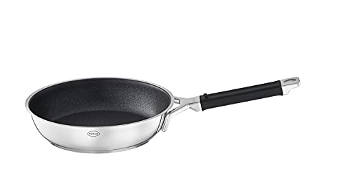 (-48%) RÖSLE SILENCE PRO Bratpfanne, Pfanne mit kratzfester Premium-Antihaftversiegelung ProResist, Silikongriff, 28 cm, Edelstahl 18/10, induktionsgeeignet, spülmaschinengeeignet, Silberfarben/Schwarz