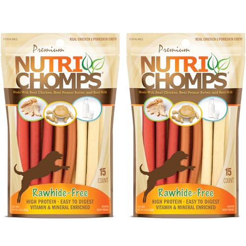 Nutrichomps Dog Chews 5 Inch Twists Real Chicken Peanut Butter And