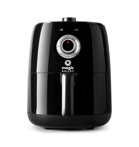 🔥 STARKER PREIS (-56%) Magic bullet Heißluftfritteuse mit 2,5l Fassungsvermögen, Temperatur 80°-200°, Fritteuse ohne Ölüberschuss 1300W, kompakte Heißluftfritteuse, Schwarz, MBA021B