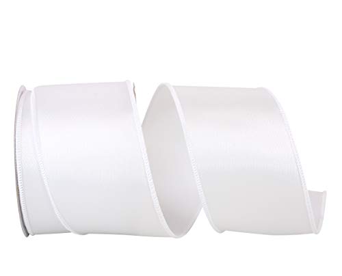 Reliant Ribbon 92575W-030-40F Satin Value Wired Edge Ribbon, 2-1/2 Inch X 10 Yards, White