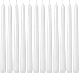 White Dripless Taper Candles (12-Pack, 10" Unscented Smokeless)