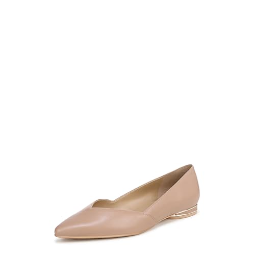 Naturalizer Womens Havana Pointed Toe Slip On Dress Ballet Flat,Crème Brulee Beige Leather,8M