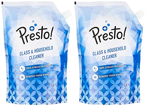 Glass & Household Cleaner | 2 Litre Refill Pouch | 1 L X 2 Packs | Suitable For Glass, Mirrors, Appliances Like Microwaves, Ceramic Tiles, Glazed Tile