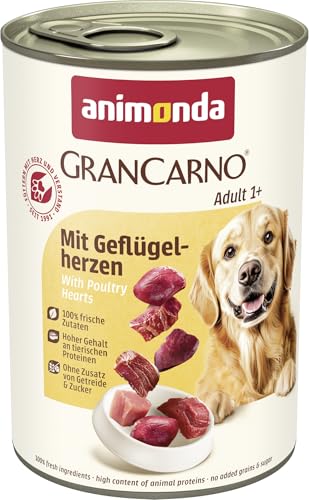 (-28%) animonda GranCarno Adult Hunde Nassfutter mit Geflügelherzen, (6 x 400 g)