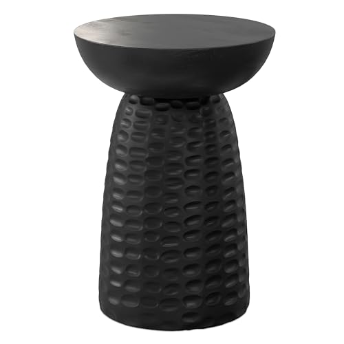 SIMPLIHOME Boyd 13-inch Wide Solid Mango End Table in Black, Contemporary-Style Accent Table for Living Room, Bedroom, or Family Room, Assembled