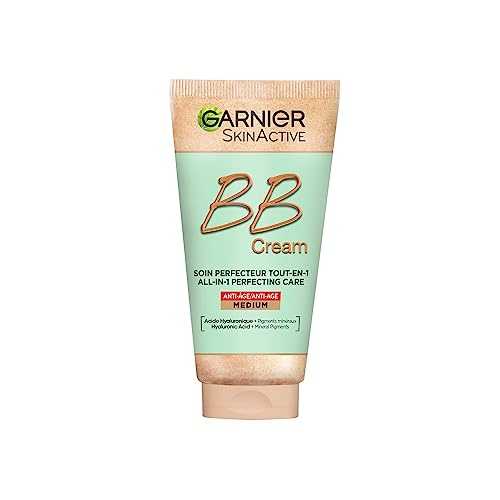 Garnier SkinActive Anti-Age BB Cream, Shade Medium, Tinted Moisturiser SPF 15, Softens Fine Lines & Firms Skin, With Hyaluronic Acid, Aloe & Mineral Pigments, 50 m