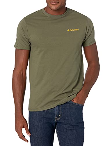 Columbia Apparel Men's Graphic T-Shirt Shirt, Surplus Green/Punsal, Large