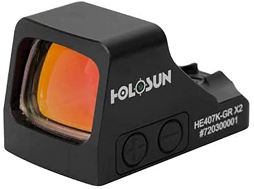 HOLOSUN HE407K-GR-X2 6MOA Green Dot-Only Open Reflex Sight w/Shake Awake HE407K-GR-X2