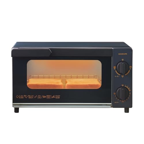 コイズミ オーブントースター ブラック KOS-1036/K トースター シンプル 1000W 2枚 上下 切替 切り替え コンパクト 小型 横型 パン トースト オーブン パン焼き器 小さめピザOK KOIZUMI KOS1036K おすすめ 小泉成器 KOIZUMI 4