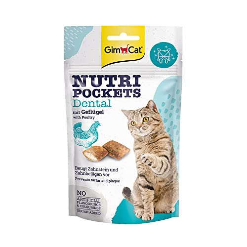 (-20%) GimCat Nutri Pockets Dental - Knuspriger Katzensnack mit cremiger Füllung und funktionalen Inhaltsstoffen - 1 Beutel (1 x 60 g)